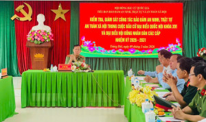 Đoàn kiểm tra của Tiểu ban Bảo đảm an ninh, trật tự, an toàn xã hội thuộc Hội đồng Bầu cử quốc gia kiểm tra, giám sát công tác bầu cử đại biểu Quốc hội Khoá XVI và đại biểu Hội đồng nhân dân các cấp tại phường Trảng Dài