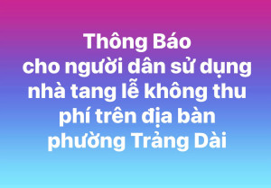 Thông Báo cho người dân sử dụng  nhà tang lễ không thu phí