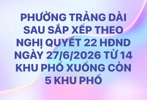 PHƯƠNG ÁN SẮP XẾP KHU PHỐ MỚI TẠI PHƯỜNG TRẢNG DÀI