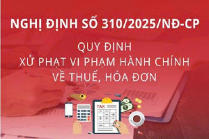 22 12 2025 Nghị định số 310 sửa đổi, bổ sung quy định xử phạt vi phạm hành chính về thuế, hóa đơn