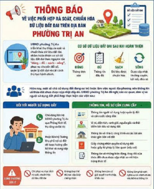 26 8 2026 Thông báo rà soát chuẩn hóa dữ liệu đất đai