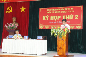 Xã Trị An tổ chức kỳ họp thứ 2 HĐND xã khóa XII, nhiệm kỳ 2021–2026