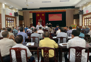 Phòng giao dịch NHCSXH Vĩnh Cửu tổ chức họp giao ban