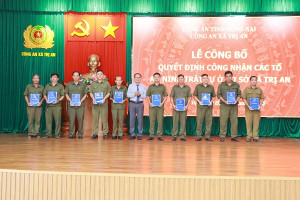 Xã Trị An công bố quyết định công nhận các Tổ an ninh trật tự cơ sở