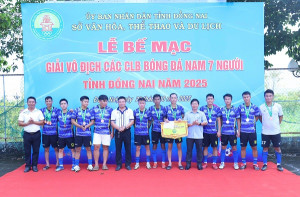 Đội Đồng Tâm – FC Trị An ( xã Trị An ) giành hạng Ba Giải vô địch các CLB bóng đá nam 7 người tỉnh Đồng Nai 2025