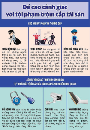 Tăng cường các giải pháp phòng chống tội phạm trộm cắp tài sản