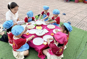 Trường Mầm non Sơn Ca tổ chức hoạt động trải nghiệm mừng Xuân Bính Ngọ