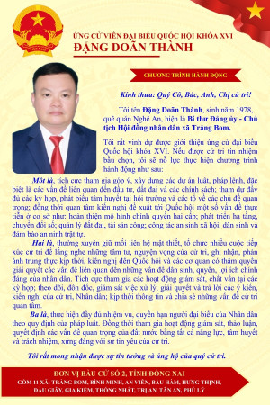 Chương trình hành động ứng cử viên đại biểu Quốc hội khóa XVI