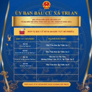 Đơn vị bầu cử số 01 thuộc Ủy ban bầu cử xã Trị An phục vụ Bầu cử đại biểu Quốc hội khóa XVI  và đại biểu HĐND các cấp nhiệm kỳ 2026 – 2031