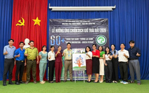 Sôi nổi hoạt động hưởng ứng Giờ Trái đất tại trường THCS Vĩnh An