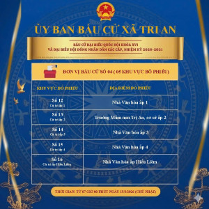 Đơn vị bầu cử số 04 thuộc Ủy ban bầu cử xã Trị An phục vụ Bầu cử đại biểu Quốc hội khóa XVI  và đại biểu HĐND các cấp nhiệm kỳ 2026 – 2031