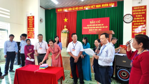 Xã Trị An tổ chức diễn tập nghiệp vụ bầu cử