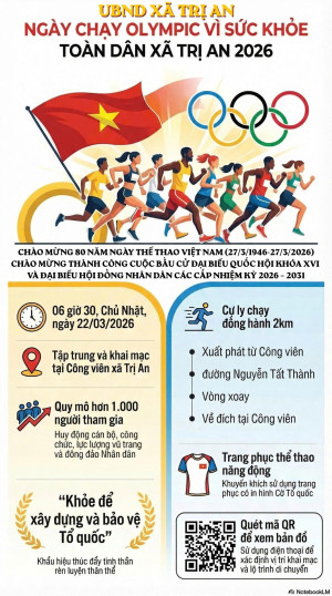 Ủy ban nhân dân xã Trị An tổ chức Ngày chạy Olympic vì sức khỏe toàn dân năm 2026