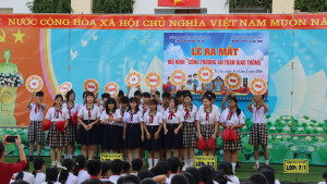 Lễ ra mắt mô hình “Cổng trường an toàn giao thông” tại Trường THCS Lê Quý Đôn