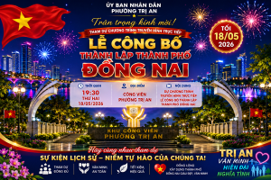 truyền hình trực tiếp “Lễ Công bố thành lập thành phố Đồng Nai”.