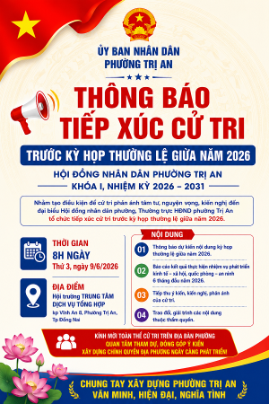 LỊCH TIẾP XÚC CỬ TRI TRƯỚC KỲ HỌP THƯỜNG LỆ GIỮA NĂM 2026