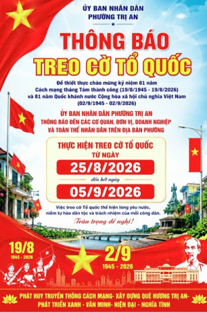 Phường Trị An vận động nhân dân treo cờ Tổ quốc chào mừng các ngày lễ lớn