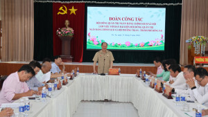 Đoàn công tác HĐQT Ngân hàng Chính sách xã hội làm việc với Ban đại diện HĐQT NHCSXH phường Trị An
