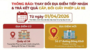Đồng Nai: Thay đổi địa điểm tiếp nhận và trả kết quả giải quyết thủ tục hành chính cấp, đổi Giấy phép lái xe.