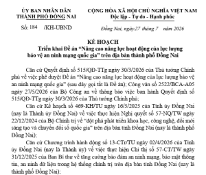 Thành phố Đồng Nai triển khai Đề án nâng cao năng lực bảo vệ an ninh mạng quốc gia