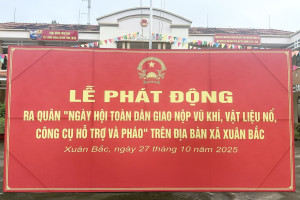 LỄ PHÁT ĐỘNG RA QUÂN “NGÀY HỘI TOÀN DÂN GIAO NỘP VŨ KHÍ, VẬT...