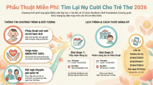 CHƯƠNG TRÌNH PHẪU THUẬT MIỄN PHÍ CHO TRẺ HỞ MÔI, HỞ HÀM ẾCH THÁNG 3/2026