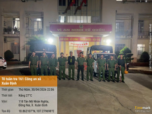 Lực lượng Công an xã Xuân Định sẵn sàng trong đêm tuần tra