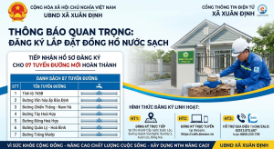 Thông báo tiếp nhận hồ sơ đăng ký lắp đặt đồng hồ nước sạch...