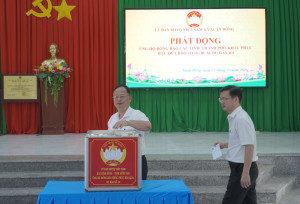 Ủy ban MTTQ xã Xuân Đông phát động ủng hộ đồng bào các tỉnh, thành phố khắc phục hậu quả bão số 10 (Bualoi) gây ra