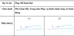 Thông báo về việc giới thiệu chữ ký của người ký chứng thực trên địa bàn xã Xuân Đông