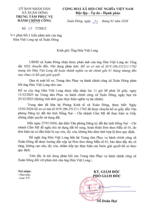 Xuân Đông phản hồi trả lời ý kiến phản ánh của ông Hứa Việt Long