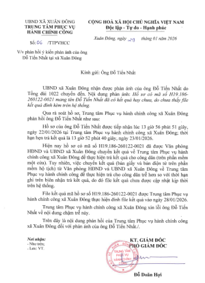 Xã Xuân Đông phản hồi ý kiến của ông Đỗ Tiến Nhất