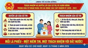 TRÁCH NHIỆM VÀ QUYỀN LỢI CỦA CỬ TRI XÃ XUÂN ĐÔNG TRONG BẦU CỬ ĐBQH KHÓA XVI VÀ HĐND CÁC CẤP, NHIỆM KỲ 2026 - 2031