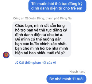 Chi Đoàn Công an xã Xuân Đông: Ứng dụng AI làm “trợ lý ảo” tương tác cùng nhân dân trên fanpage