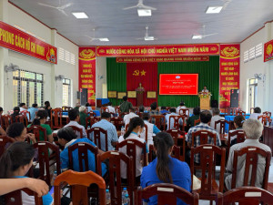 ỦY BAN MTTQ VIỆT NAM XÃ XUÂN ĐÔNG TỔ CHỨC HỘI NGHỊ LẤY Ý KIẾN VỀ VIỆC SẮP XẾP, SÁP NHẬP VÀ ĐỔI TÊN CÁC ẤP TRÊN ĐỊA BÀN XÃ