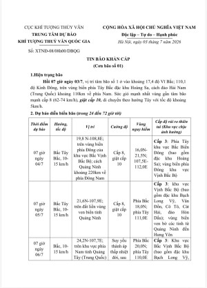 Tin bão khẩn cấp