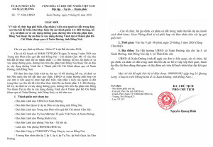 UBND xã Xuân Đường phối hợp với các đơn vị liên quan tổ chức họp phổ biến tiếp nhận ý kiến của người có đất trong khu vực thu hồi để triển khai thực hiện Dự án thành phần 1-2: Bồi thường, hỗ trợ, tái định cư...