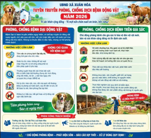 XUÂN HÒA TRIỂN KHAI CÔNG TÁC TUYÊN TRUYỀN PHÒNG, CHỐNG DỊCH BỆNH ĐỘNG VẬT NĂM 2026