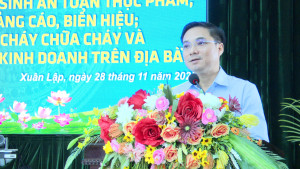 PHƯỜNG XUÂN LẬP TỔ CHỨC TẬP HUẤN CÔNG TÁC VỆ SINH AN TOÀN THỰC PHẨM, QUY ĐỊNH VỀ QUẢNG CÁO – BẢNG HIỆU, PHÒNG CHÁY CHỮA CHÁY VÀ THỦ TỤC CẤP GIẤY PHÉP KINH DOANH