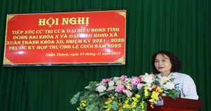 Đại biểu HĐND tỉnh Nguyễn Thị Cát tiếp xúc cử tri tại xã Xuân Thành