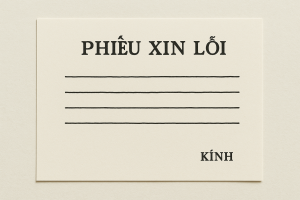 Phiếu xin lỗi và hẹn ngày trả kết quả trên lĩnh vực đất đai