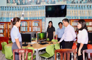 HĐND xã giám sát công tác chuyển đổi số tại trường THCS Lê Lợi