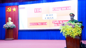 Gần 500 cán bộ, giáo viên tại xã Xuân Lộc và xã Xuân Thành được tập huấn phòng cháy, chữa cháy, cứu nạn, cứu hộ