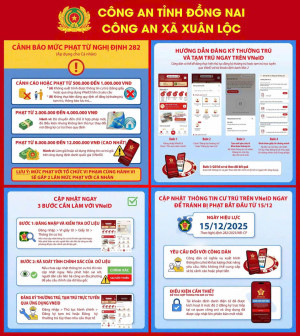 Công an xã Xuân Lộc khuyến cáo người dân cập nhật thông tin cư trú trên VNeID để tránh bị xử phạt