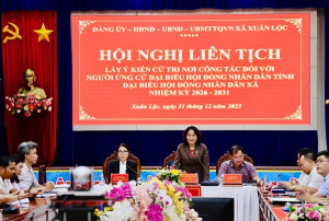 Xuân Lộc lấy ý kiến cử tri nơi công tác đối với người ứng cử đại biểu HĐND tỉnh, đại biểu HĐND xã nhiệm kỳ 2026-2031