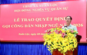 Xuân Lộc: Trao lệnh gọi công dân nhập ngũ cho 142 thanh niên