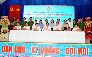 Tòa án nhân dân Khu vực 6 ký kết quy chế phối hợp với các địa phương