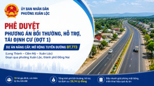 Xuân Lộc: Phê duyệt phương án bồi thường, hỗ trợ, tái định cư dự án nâng cấp đường ĐT.773 (đợt 1)