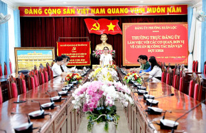 Thường trực Đảng ủy phường Xuân Lộc làm việc với các cơ quan, đơn vị về công tác chuẩn bị ra quân dân vận đợt I năm 2026