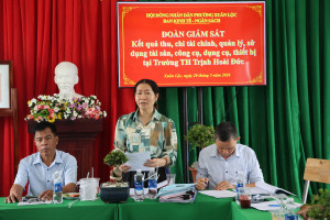Ban Kinh tế - Ngân sách HĐND phường Xuân Lộc giám sát kết quả thu, chi tài chính, quản lý, sử dụng tài sản, công cụ, dụng cụ, thiết bị  tại Trường Tiểu học Trịnh Hoài Đức